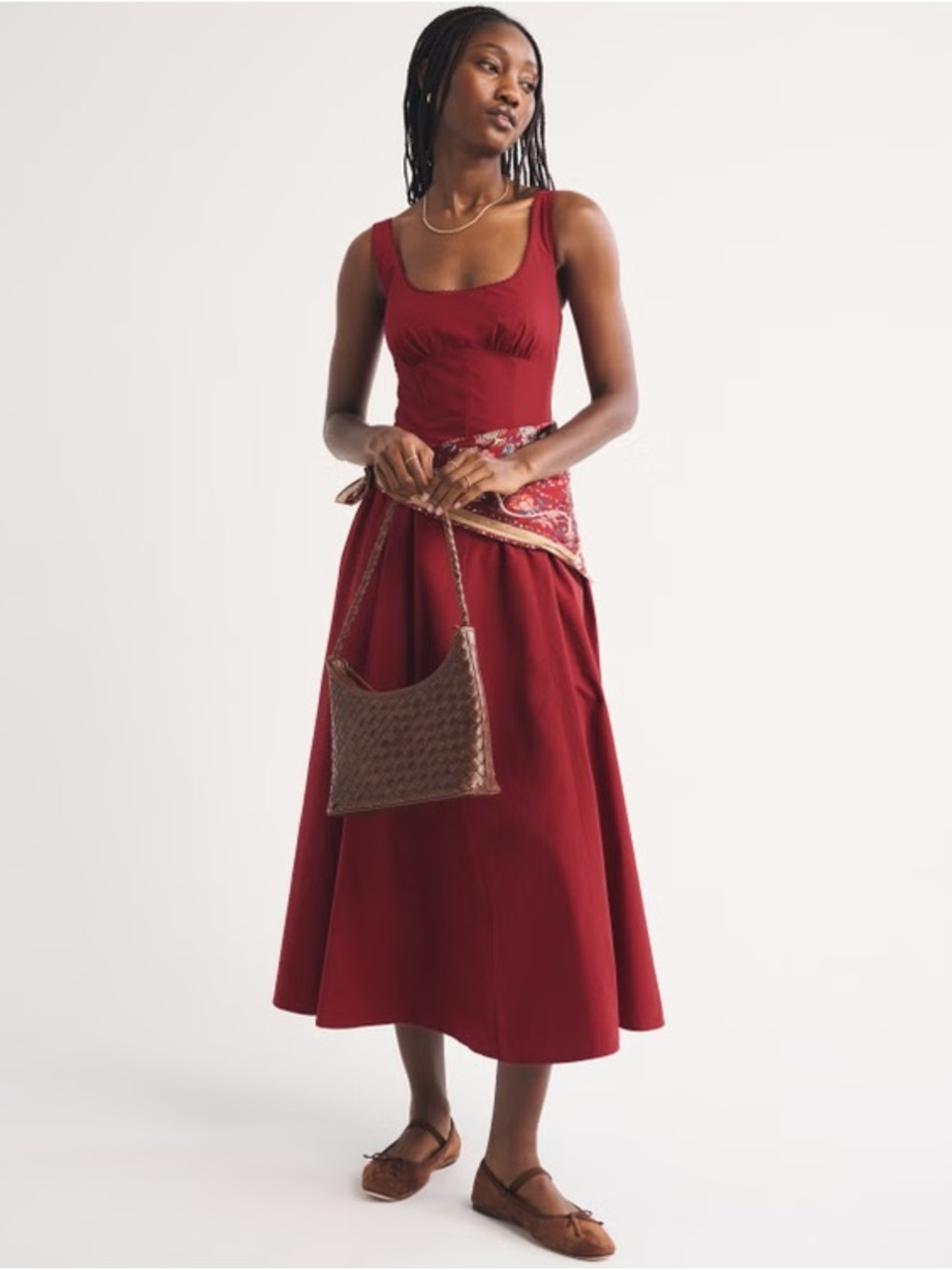 Abercrombie & Fitch 100% Cotton Bra-free Dylan Midi Dress